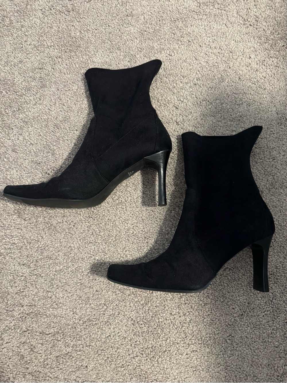 Karen Scott Black “Sock” Square Toe Ankle Boots